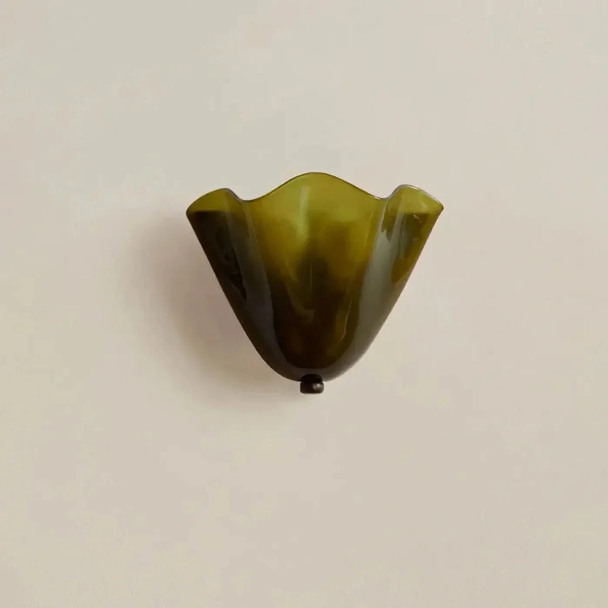 Art Deco Shell Glass Wall Light with Gold Fitting