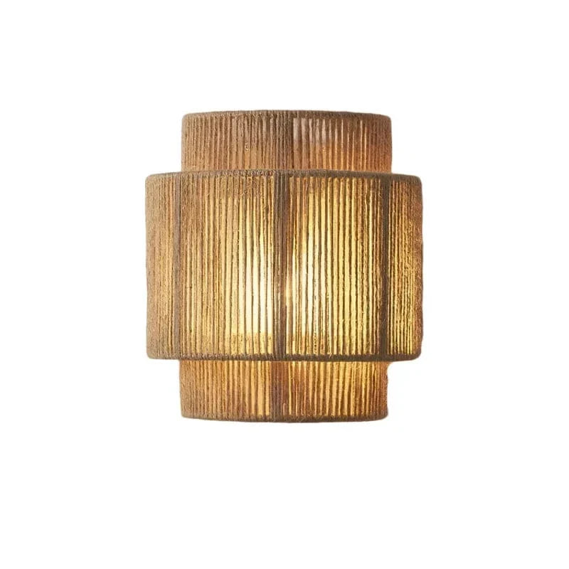 Boho Woven Rope Wall Light with Up and Down Glow