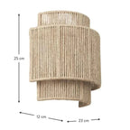 Boho Woven Rope Wall Light with Up and Down Glow