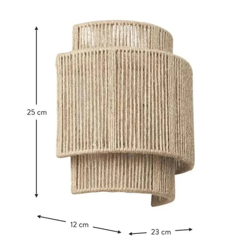 Boho Woven Rope Wall Light with Up and Down Glow
