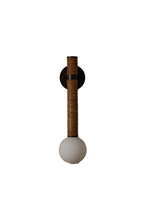 Boho Rattan Wrapped Wall Light with Opal Globe, G9
