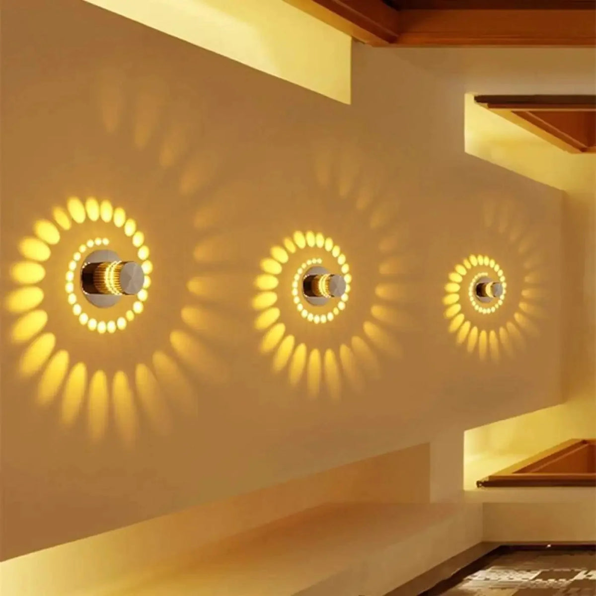 Spiral Effect LED Wall Light with RGB Colour Modes