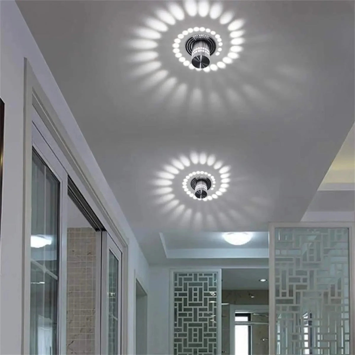 Spiral Effect LED Wall Light with RGB Colour Modes