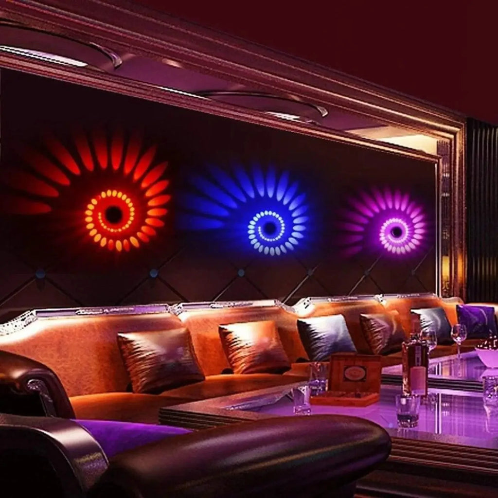 Spiral Effect LED Wall Light with RGB Colour Modes