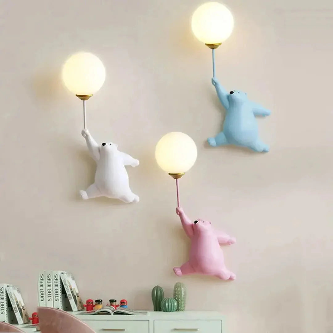Kids Bear and Balloon Wall Light, G9 Bulb Included
