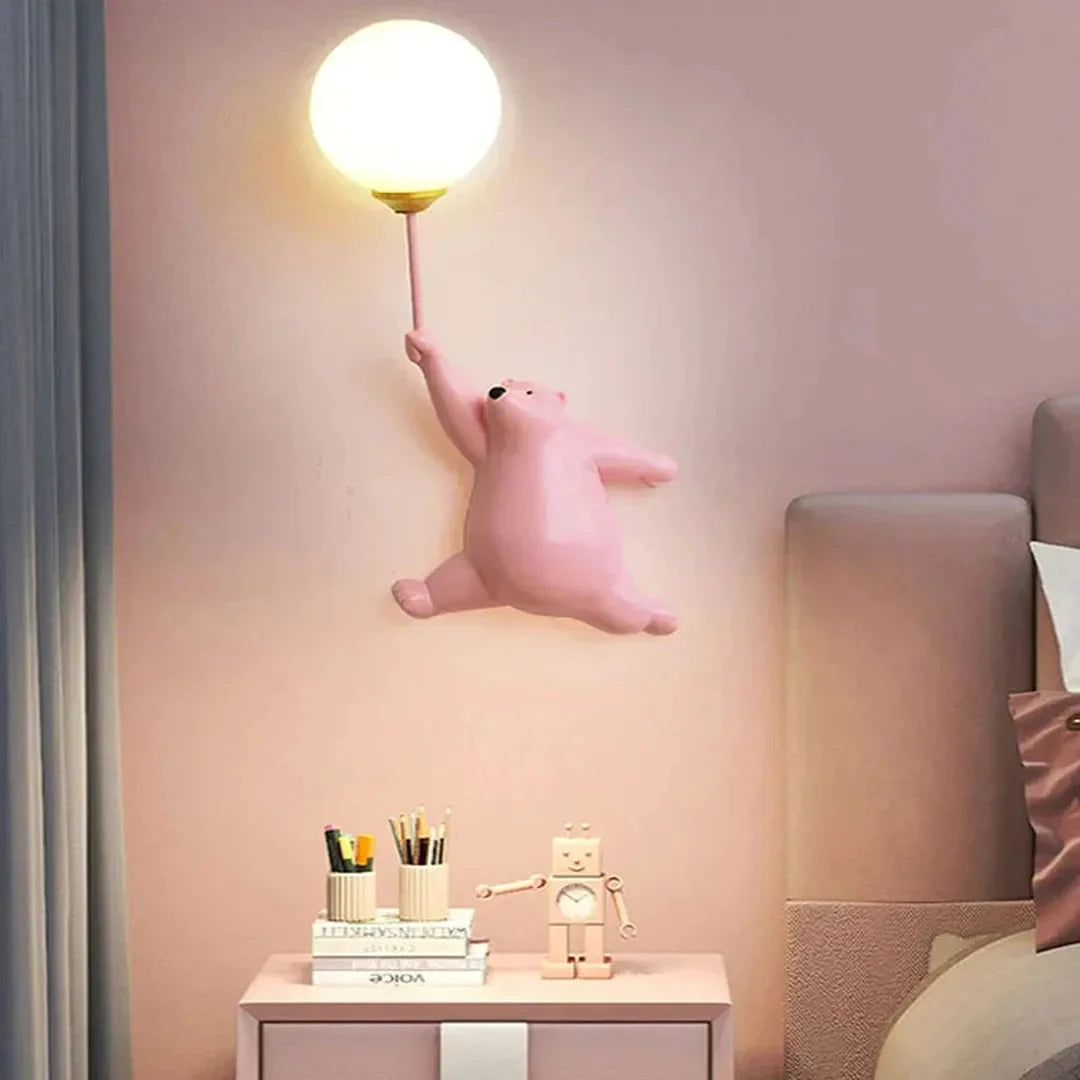 Kids Bear and Balloon Wall Light, G9 Bulb Included