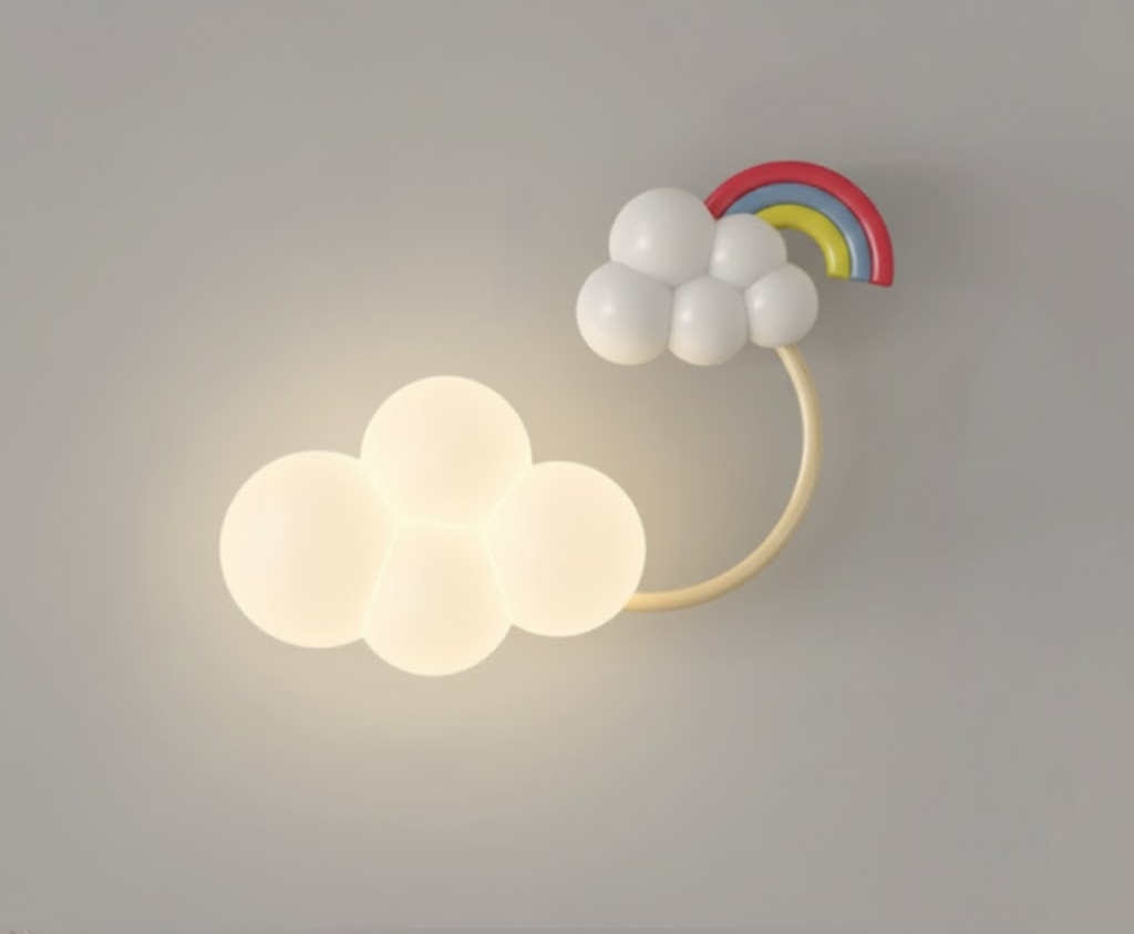 Kids Cloud Wall Light with Motif Charm, 18W LED