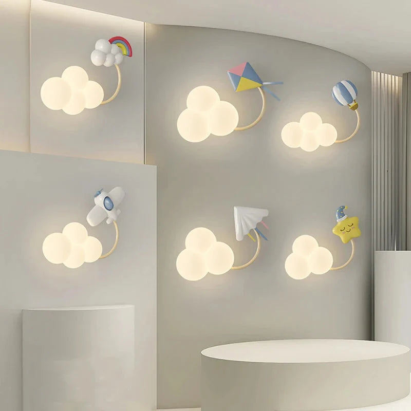 Kids Cloud Wall Light with Motif Charm, 18W LED