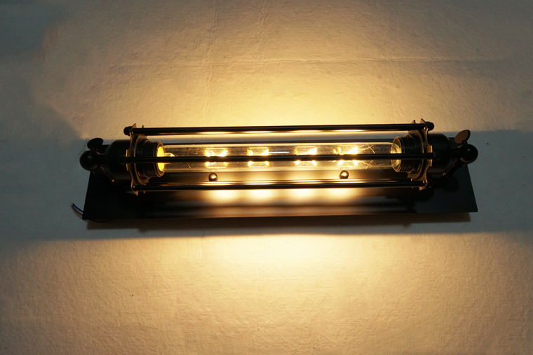 Industrial Cage Wall Light with Edison Bulb Included