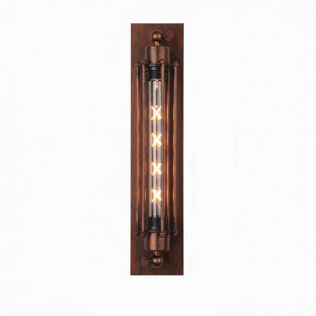 Industrial Cage Wall Light with Edison Bulb Included