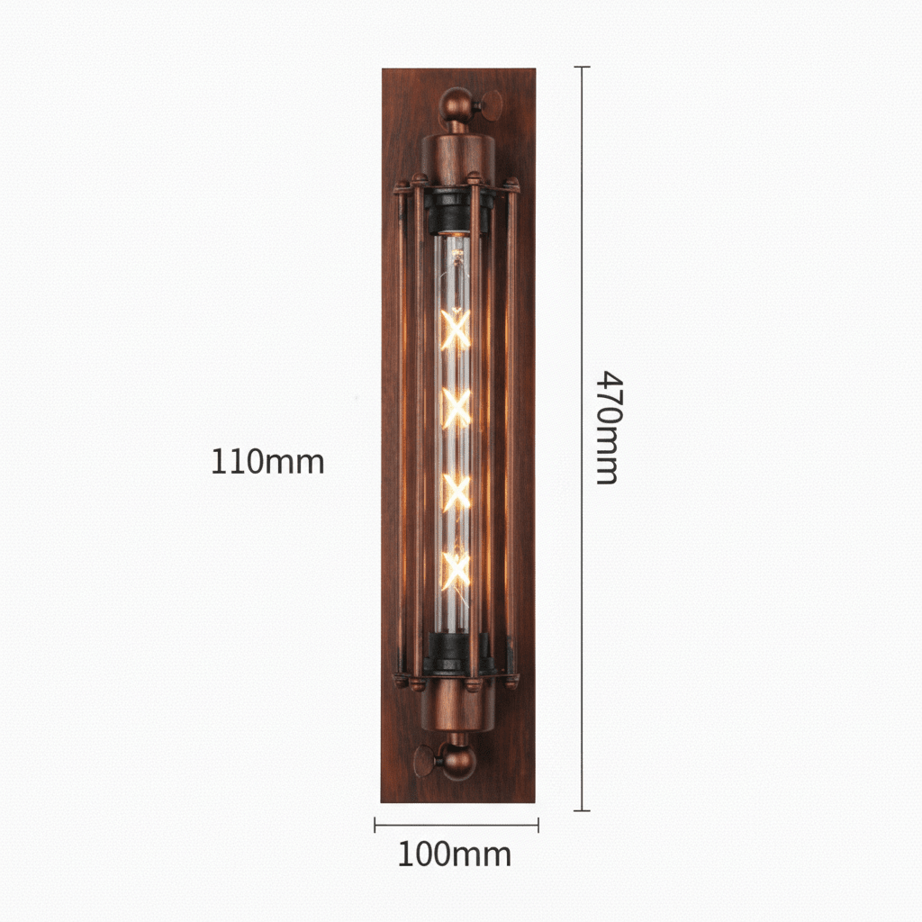 Industrial Cage Wall Light with Edison Bulb Included