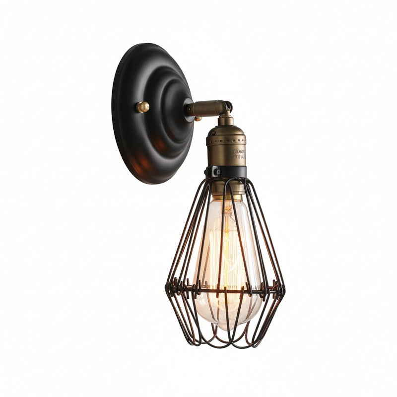 Industrial Cage Wall Light with E27 Fitting