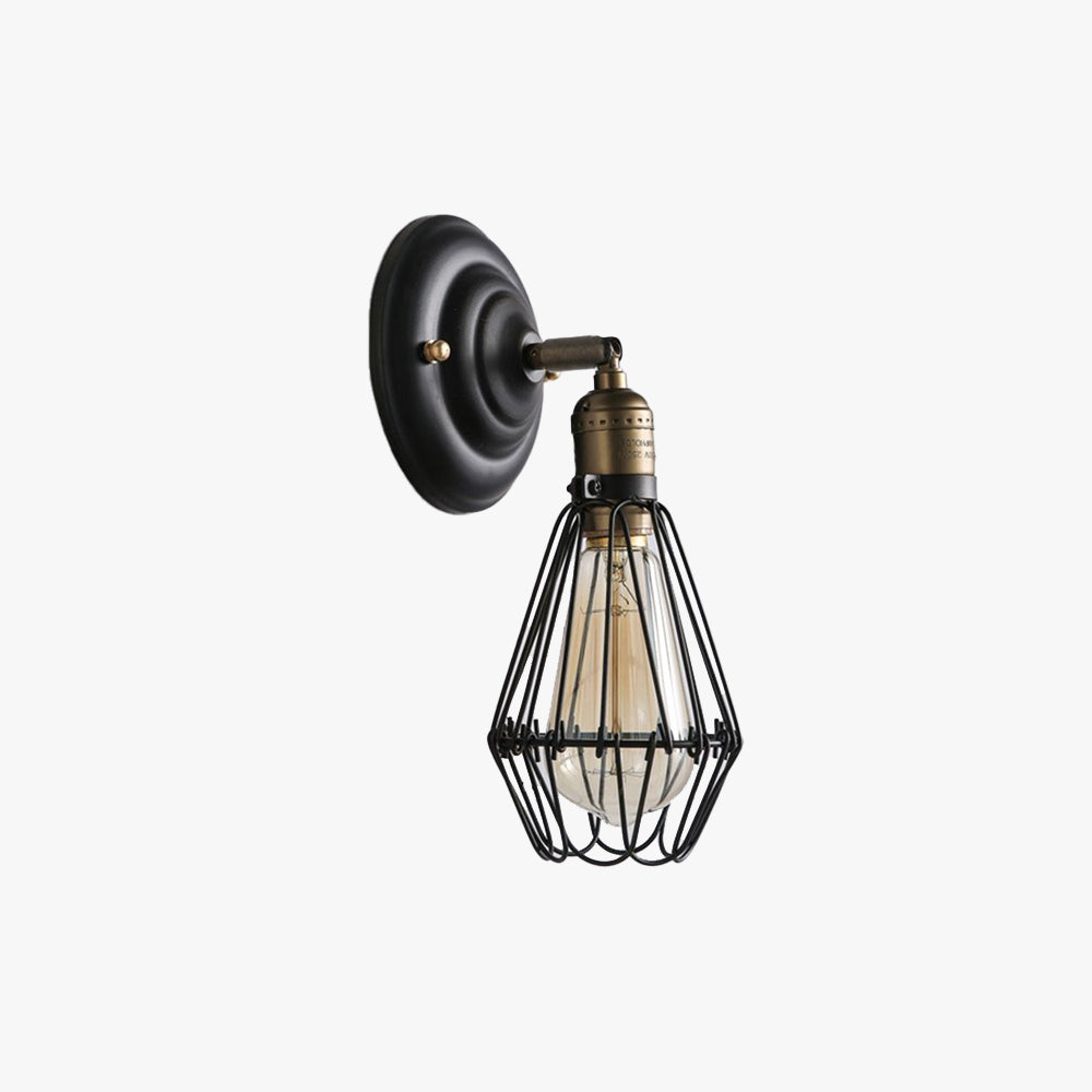 Industrial Cage Wall Light with E27 Fitting