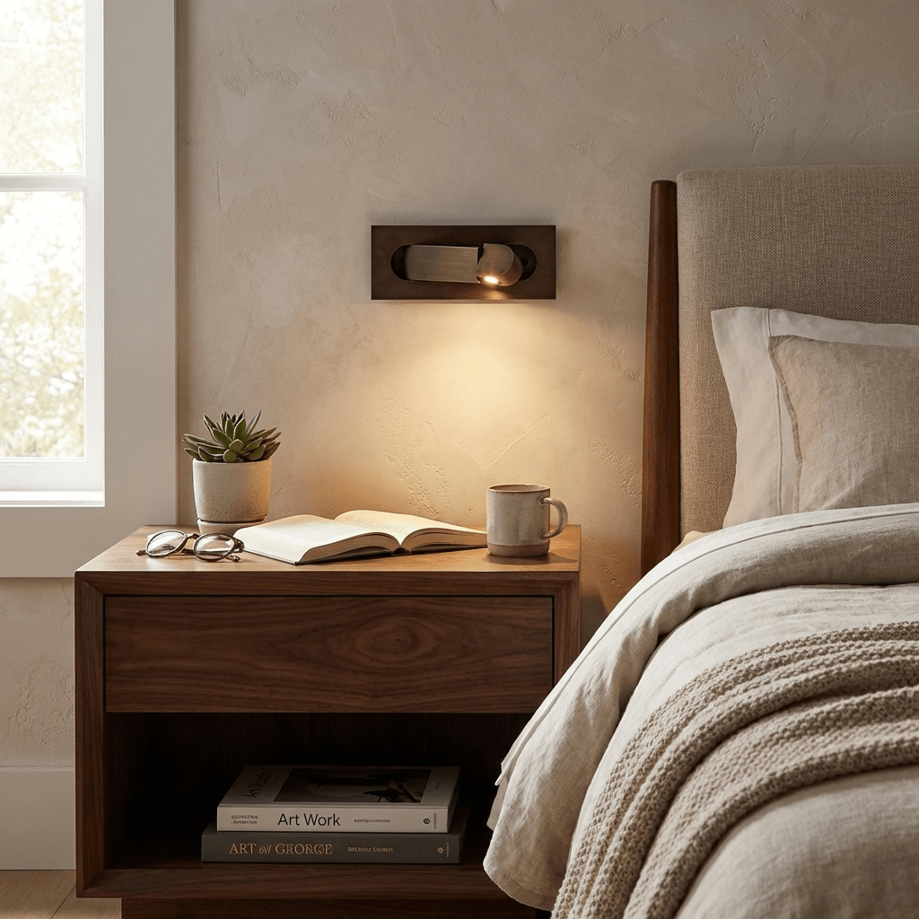 LED Bedside Reading Wall Light with Hidden Push Switch