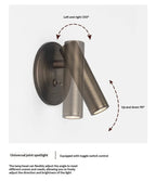 Minimalist Swivel Wall Light with Integrated Warm LED