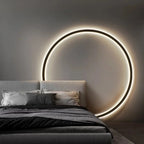 Round Minimalist LED Wall Light with Backlit Glow