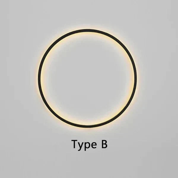 Round Minimalist LED Wall Light with Backlit Glow