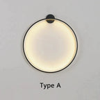 Round Minimalist LED Wall Light with Backlit Glow