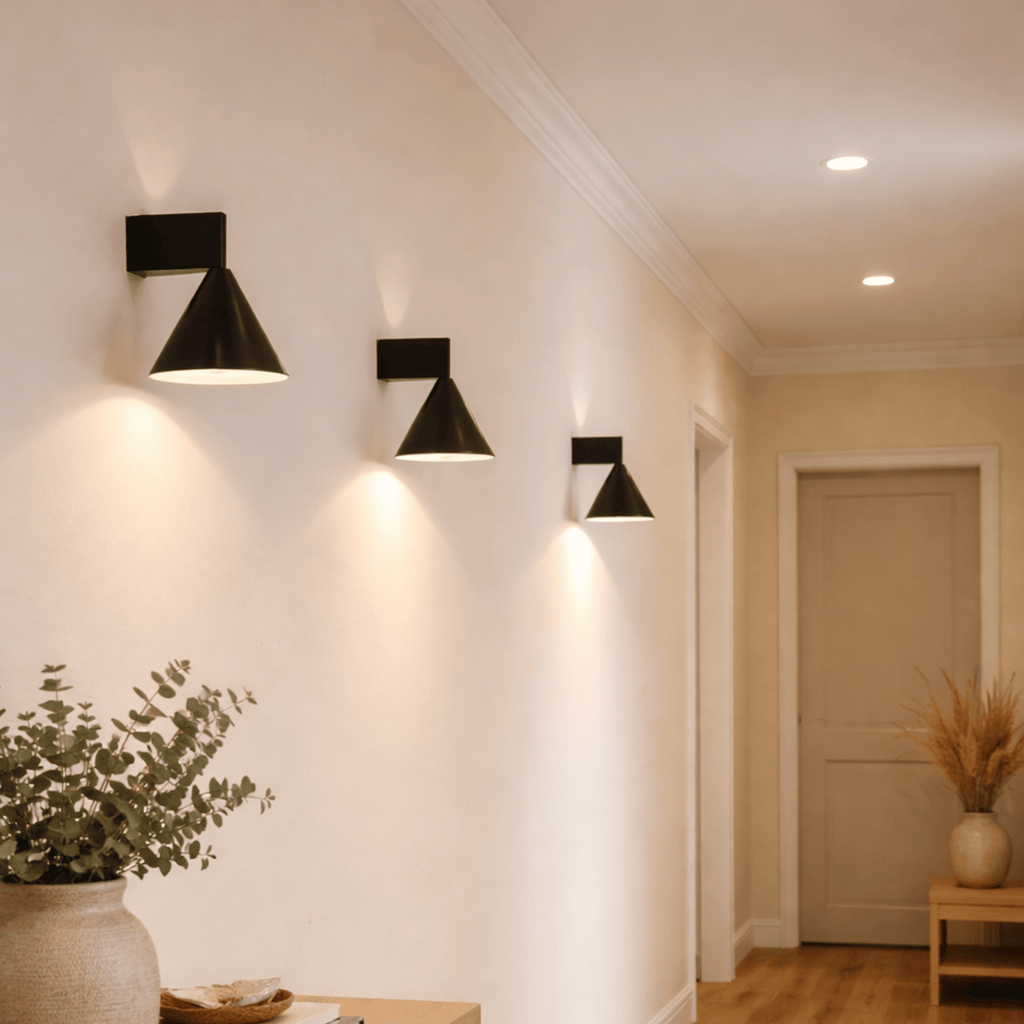 Minimalist Cone Wall Light with Up and Down LED Glow