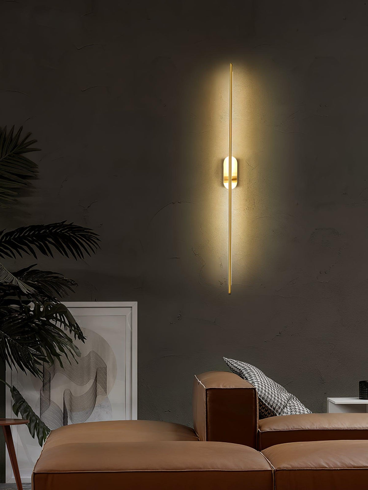 Minimalist Linear Bar Wall Light with Integrated LED, 60 cm