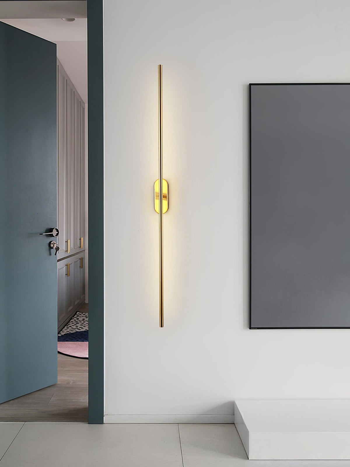 Minimalist Linear Bar Wall Light with Integrated LED, 60 cm