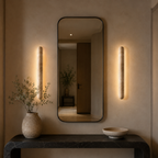 Travertine Wall Light with Integrated Warm LED, 30 or 60 cm