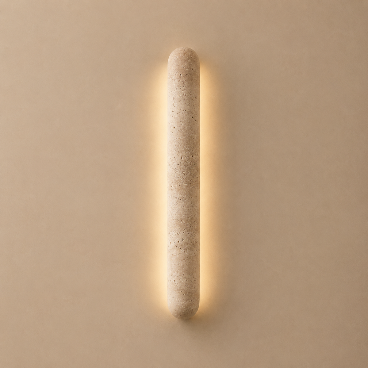 Travertine Wall Light with Integrated Warm LED, 30 or 60 cm