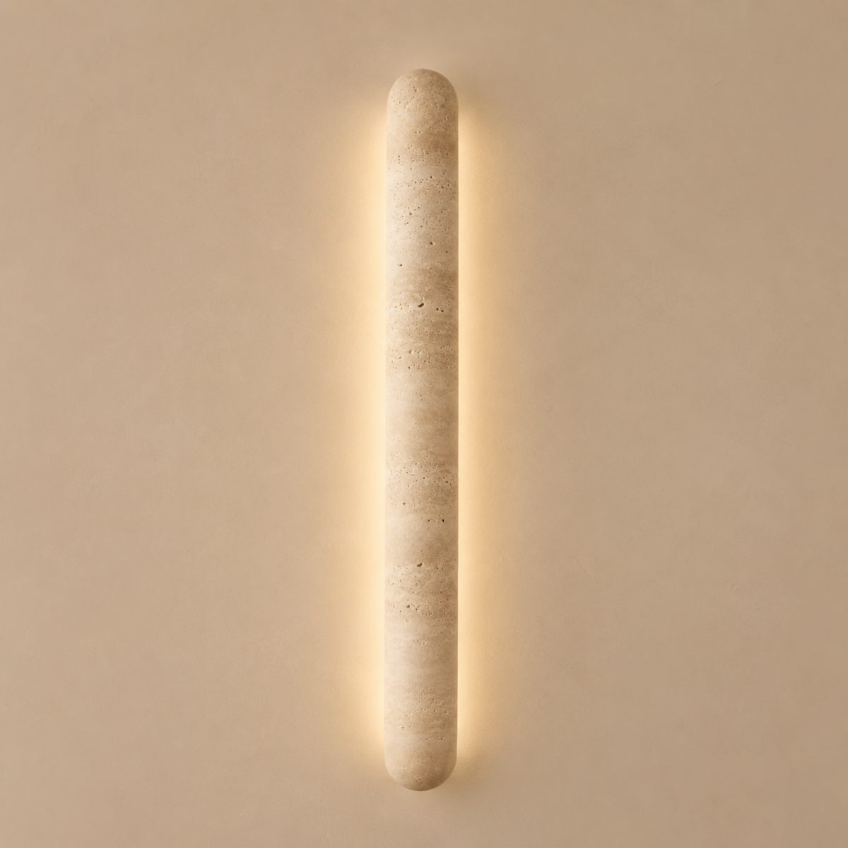 Travertine Wall Light with Integrated Warm LED, 30 or 60 cm