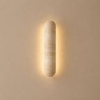 Travertine Wall Light with Integrated Warm LED, 30 or 60 cm