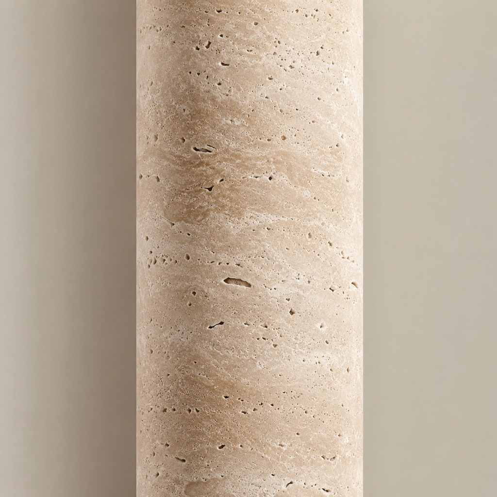 Travertine Wall Light with Integrated Warm LED, 30 or 60 cm