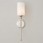 Minimalist Opal Glass Wall Light with Round Backplate, IP44