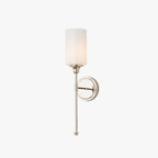 Minimalist Opal Glass Wall Light with Round Backplate, IP44