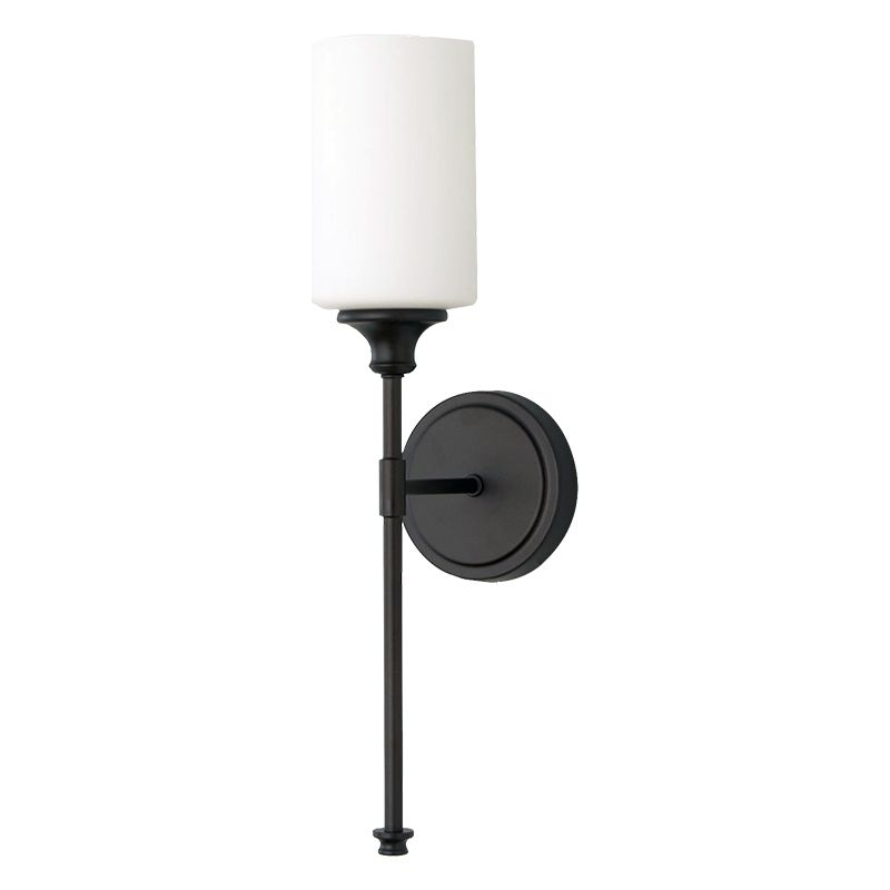Minimalist Opal Glass Wall Light with Round Backplate, IP44