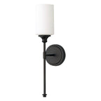 Minimalist Opal Glass Wall Light with Round Backplate, IP44