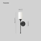 Minimalist Opal Glass Wall Light with Round Backplate, IP44