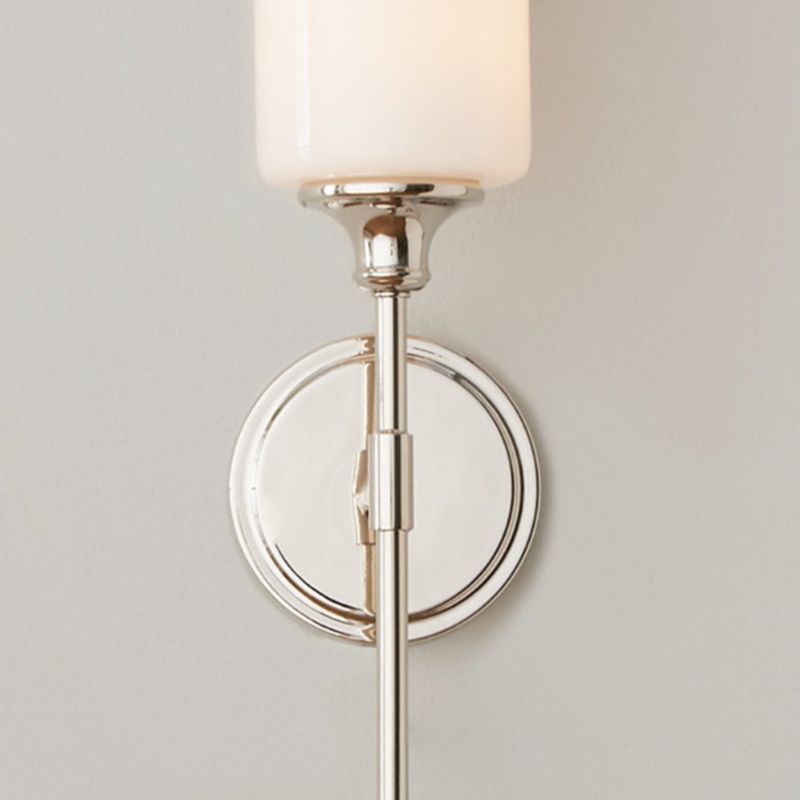 Minimalist Opal Glass Wall Light with Round Backplate, IP44