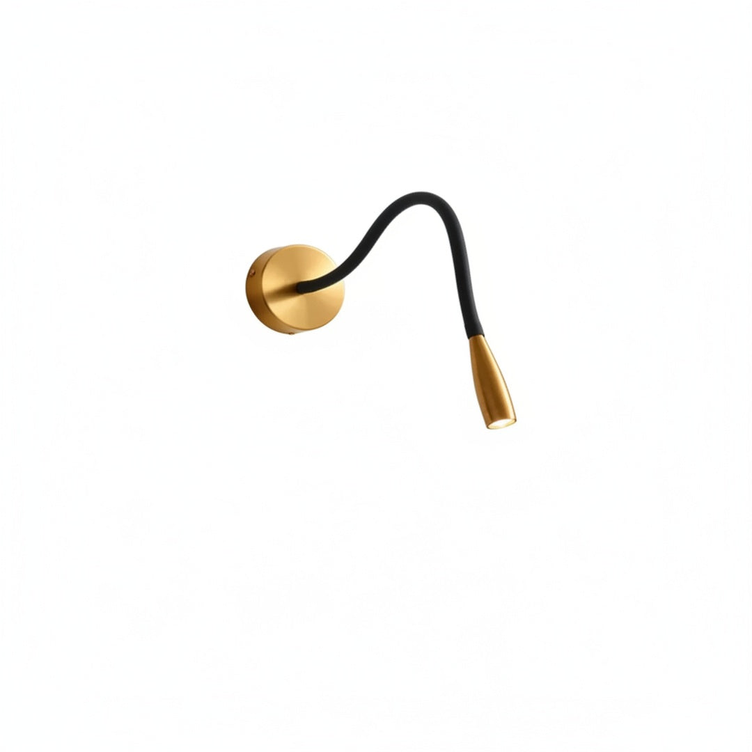 Flexible Arm Reading Wall Light, Gold and Black, 3000K LED