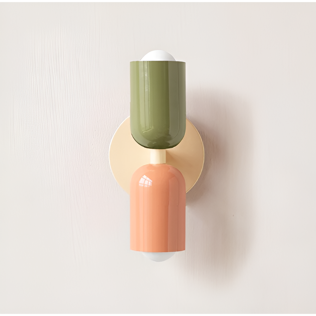 Modernist Twin Cylinder Wall Light in Two-Tone Colours