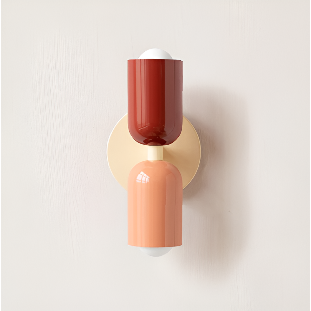 Modernist Twin Cylinder Wall Light in Two-Tone Colours
