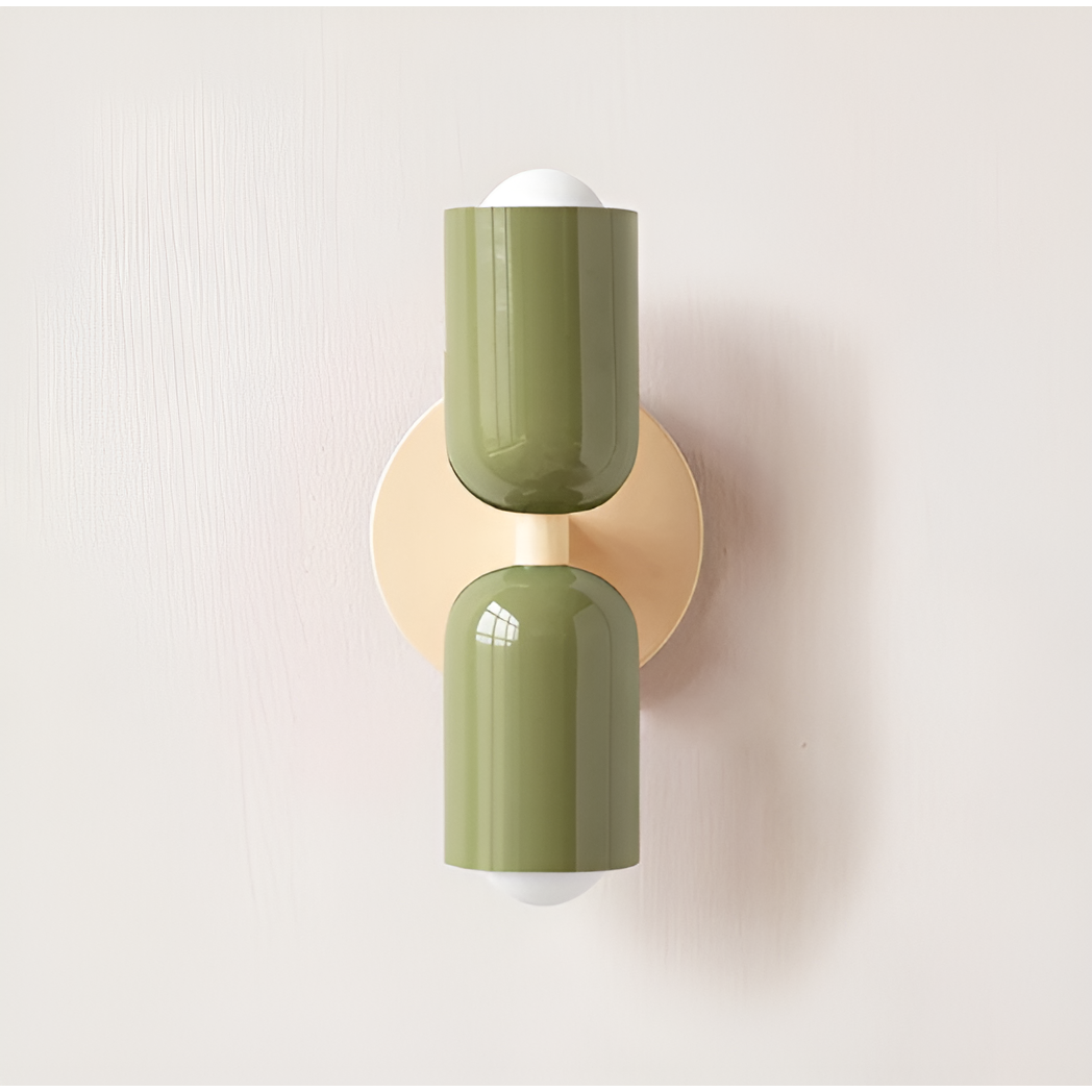 Modernist Twin Cylinder Wall Light in Two-Tone Colours