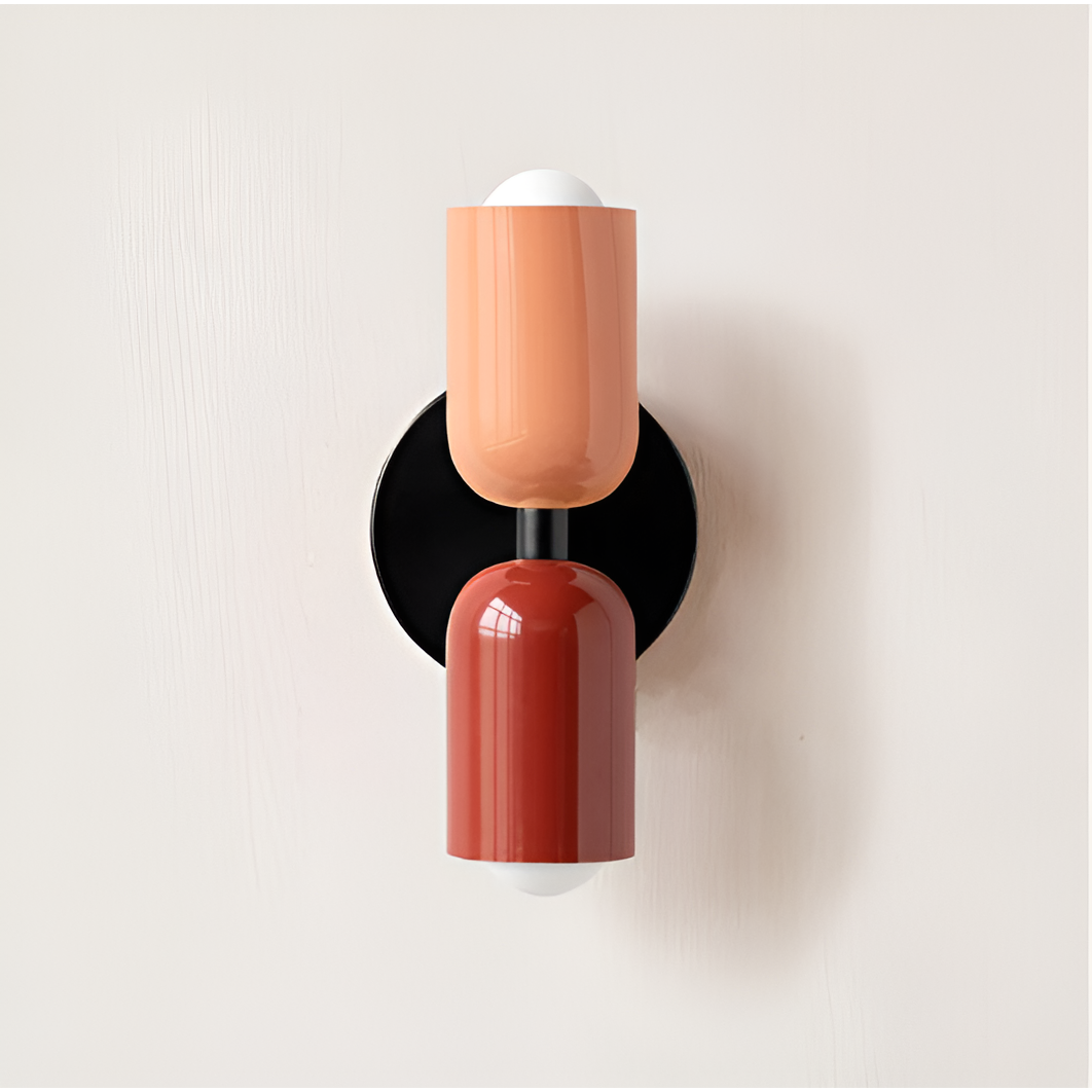 Modernist Twin Cylinder Wall Light in Two-Tone Colours