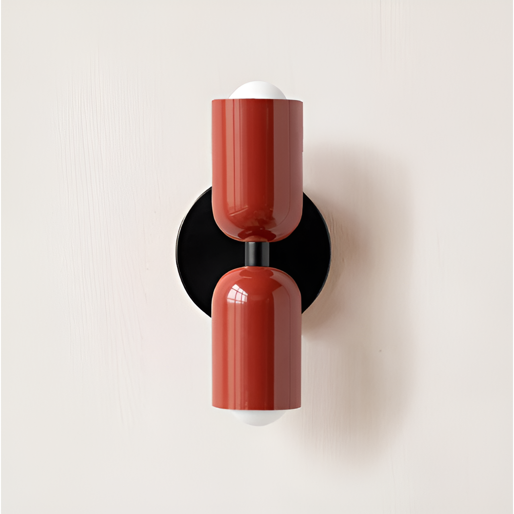 Modernist Twin Cylinder Wall Light in Two-Tone Colours