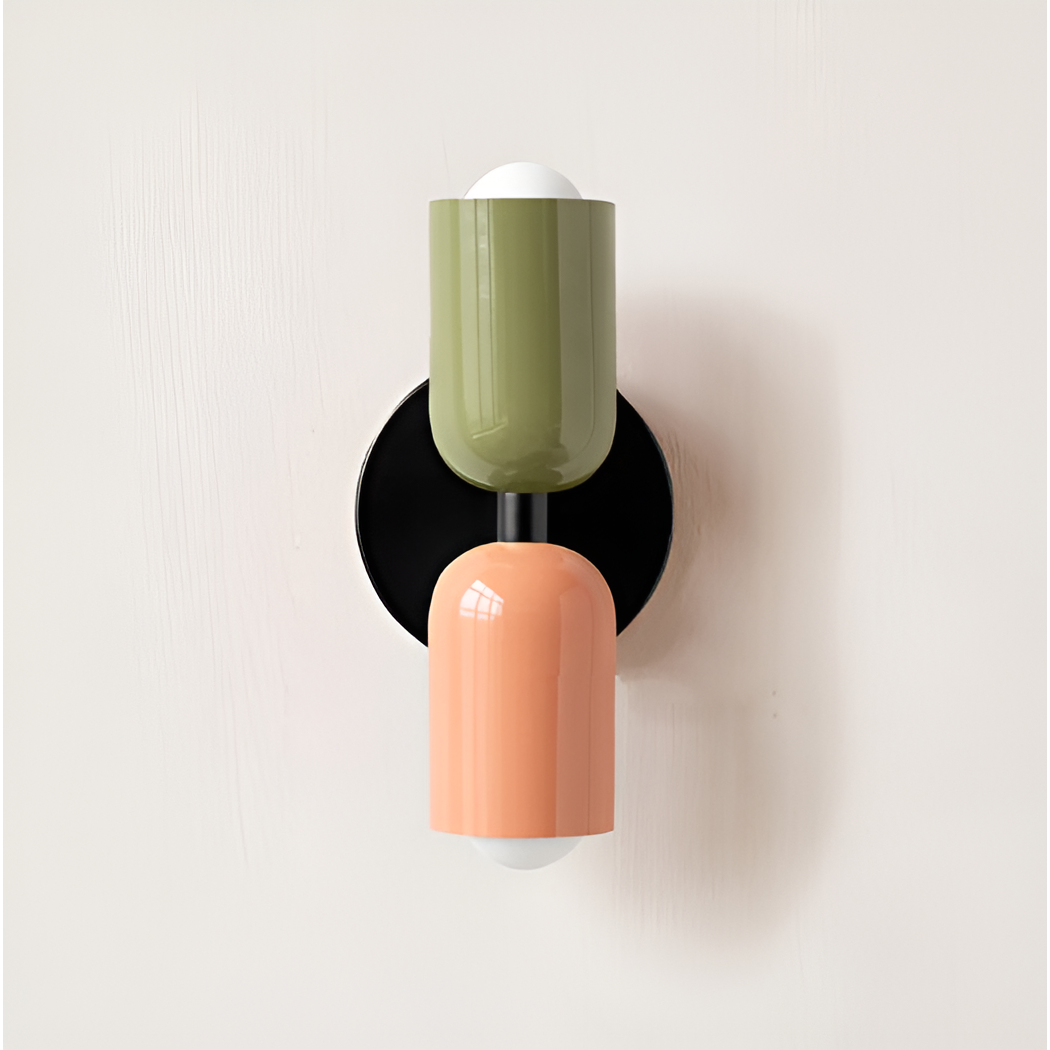 Modernist Twin Cylinder Wall Light in Two-Tone Colours