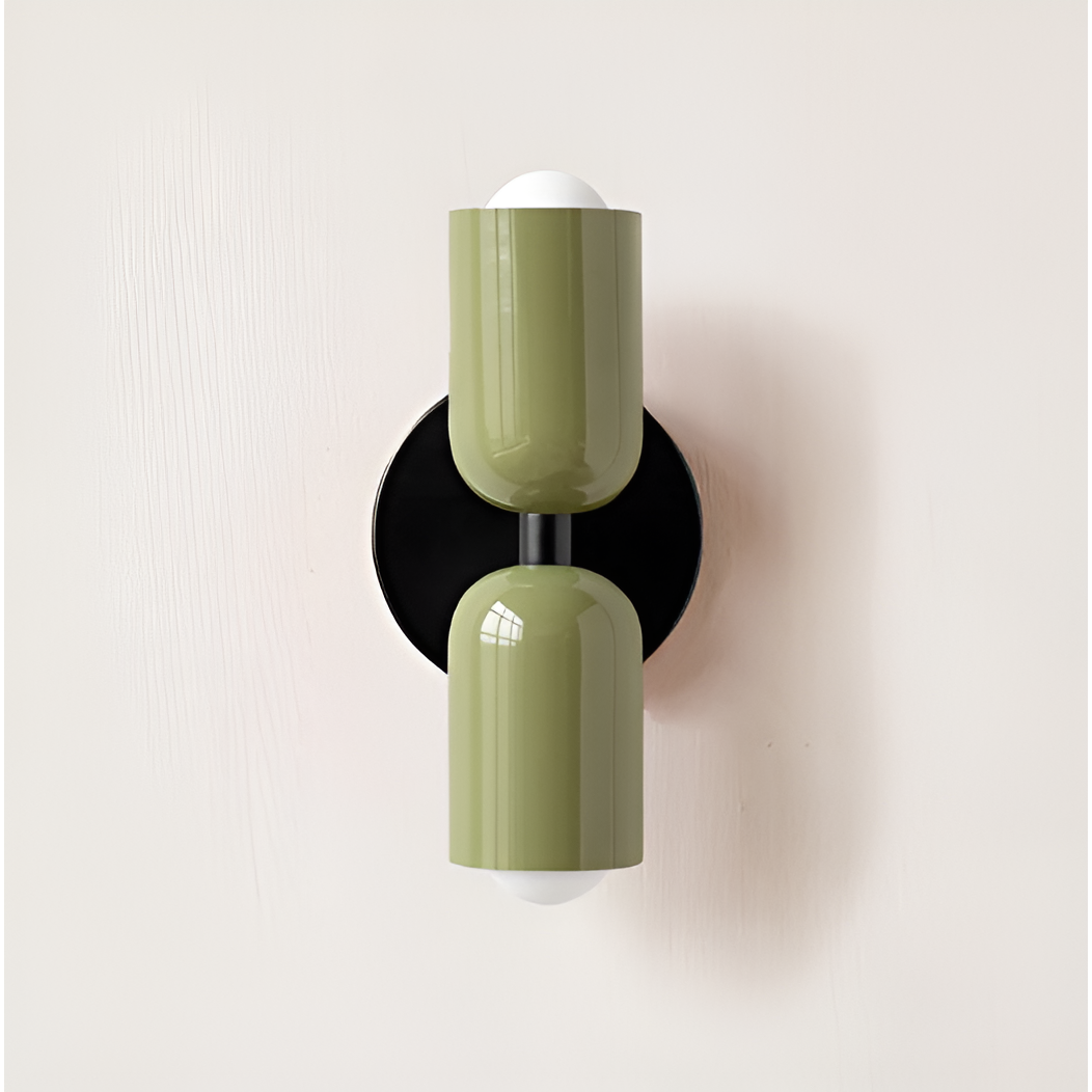 Modernist Twin Cylinder Wall Light in Two-Tone Colours