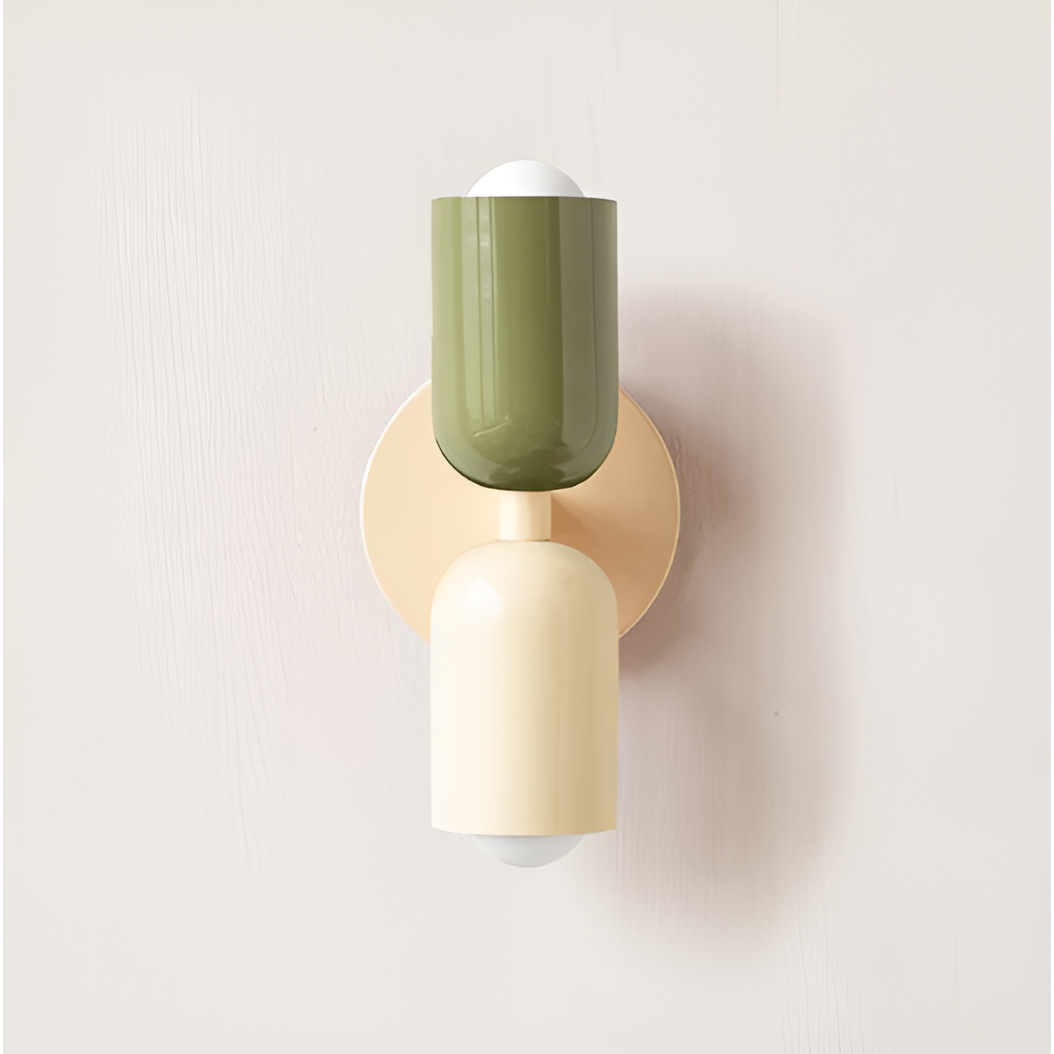 Modernist Twin Cylinder Wall Light in Two-Tone Colours