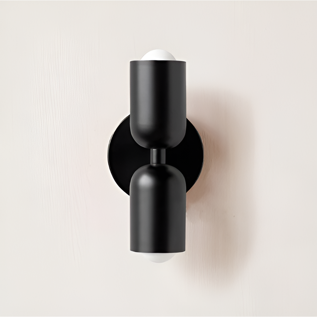 Modernist Twin Cylinder Wall Light in Two-Tone Colours