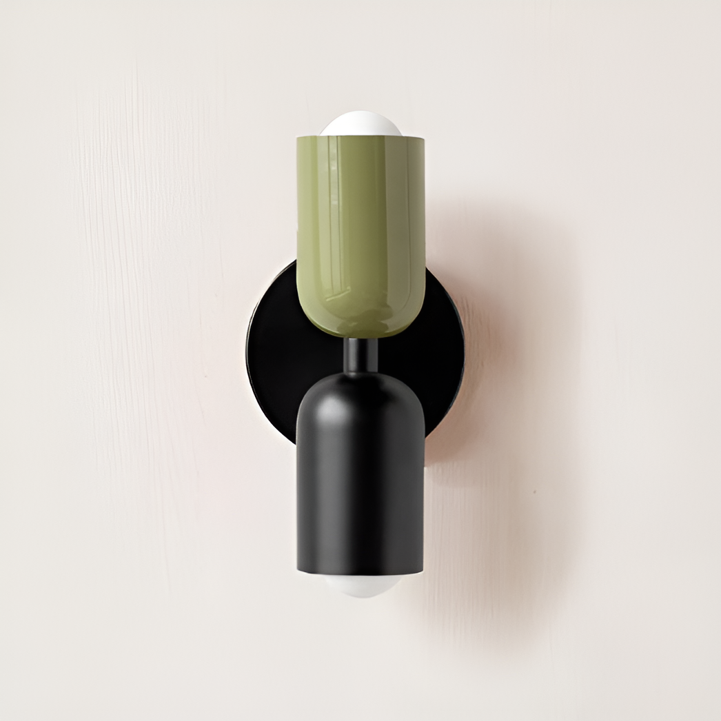 Modernist Twin Cylinder Wall Light in Two-Tone Colours