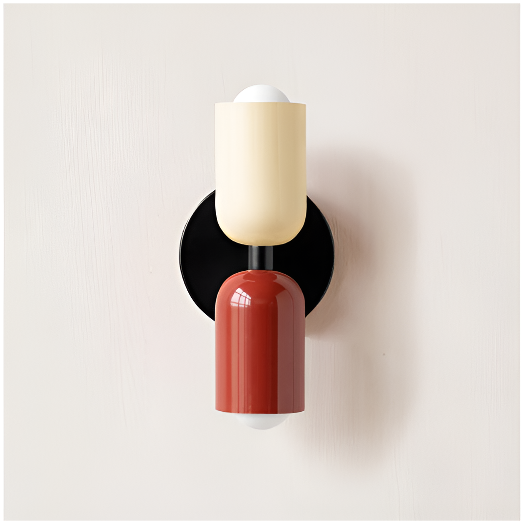 Modernist Twin Cylinder Wall Light in Two-Tone Colours