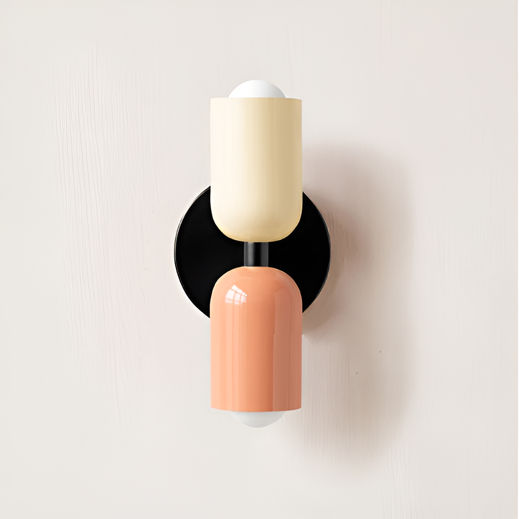 Modernist Twin Cylinder Wall Light in Two-Tone Colours