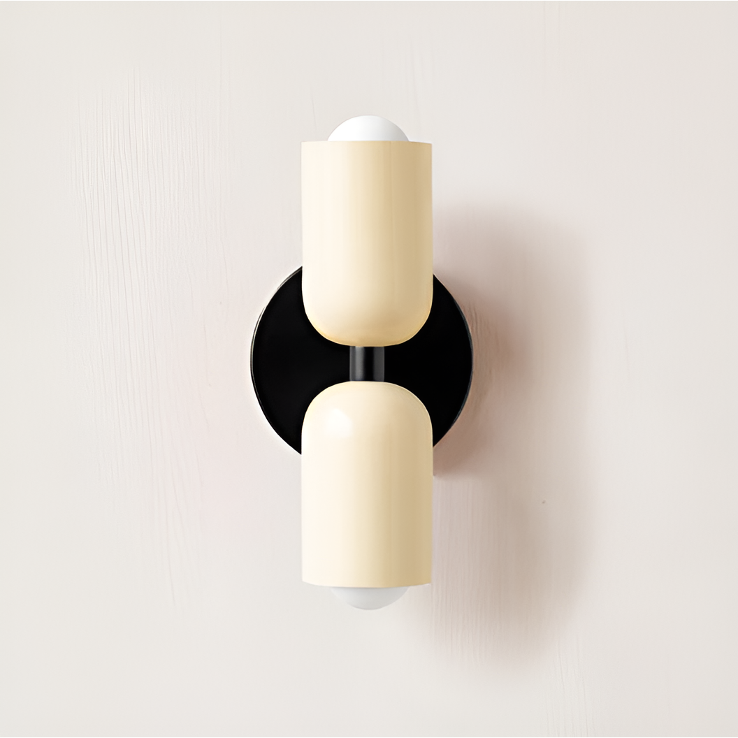 Modernist Twin Cylinder Wall Light in Two-Tone Colours